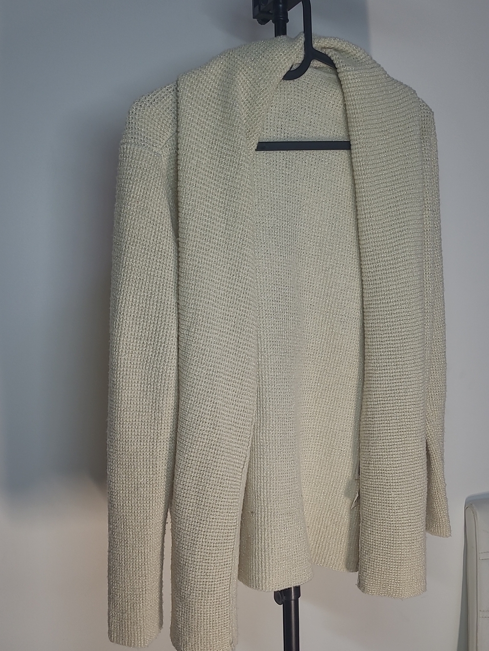 Jones New York Cream Open-Front Shawl Collar Cardigan